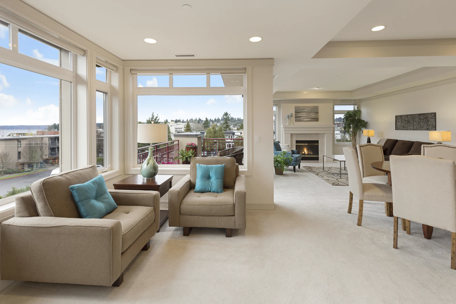A comfortable living room with natural light. Illustrative photography.